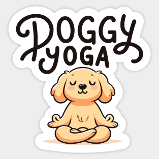 Doggy Yoga Delight Sticker